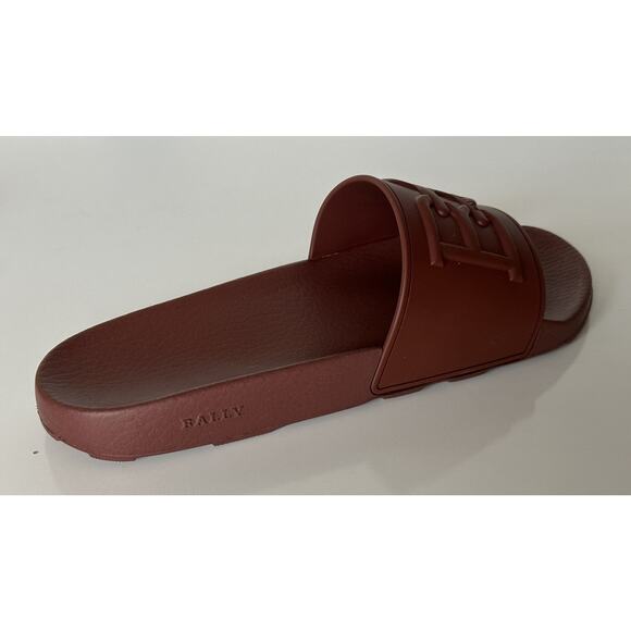 Bally Scotty Men\'s Slide Rubber Heritage Red Logo Sandals 13 US 6300612 IT NIB
